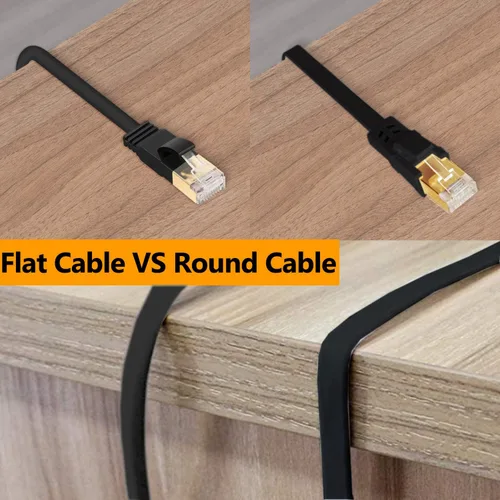 Miniatura 6 de Jadaol Cable Ethernet Cat 8 de 20 pies, 40 Gbps 2000 MHz, cable de conexión LAN RJ45 S/FTP, cable de red Cat8 de alta velocidad para router, módem