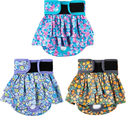 Miniatura 10 de wegreeco Pañales lavables para perras, pañales altamente absorbentes para perras en celo, período, incontinencia o micción excitable (paquete de 3)