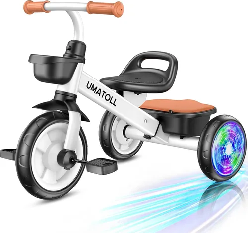 Umatoll Triciclo para niños pequeños de 2 a 5 años, bicicleta ajustable para niños pequeños juguetes al aire libre, regalo de cumpleaños para niño