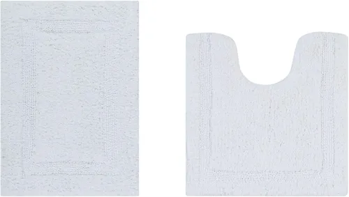 Miniatura 71 de Better Trends Alfombra de Inodoro en Forma de U Cubierta de Asiento de Inodoro de Lujo 100% Algodón Absorbente de Agua, Cubierta de Tapa Reversible