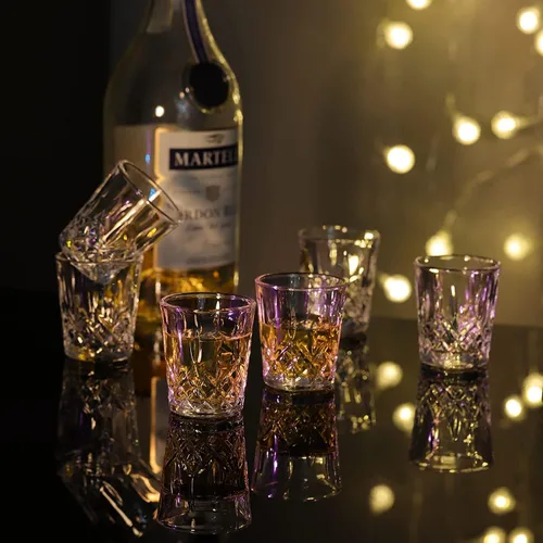 Miniatura 7 de JAIEF Vasos de chupito de tequila de 1.7 onzas con base pesada, vasos de cristal cordial (16)