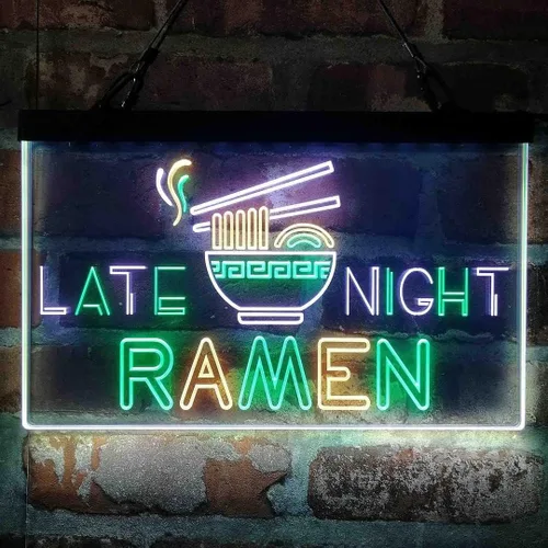 Miniatura 15 de ADVPRO Late Night Ramen Shop Tri-color Led Neon Sign Green & Red & Yellow 13 x 8.7 Inches st9s32-i3305-gry