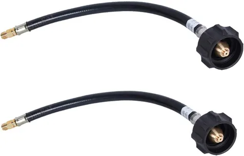 Miniatura 8 de GGC Conector QCC1 de manguera de coleta de propano RV de 1.5 pies con destello macho invertido de 1/4 '' (2PCS)