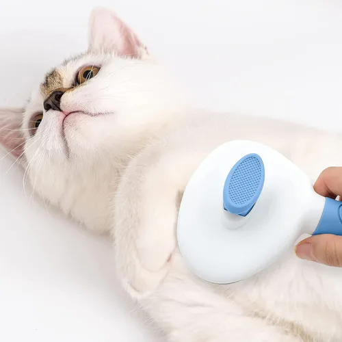 Miniatura 6 de Cepillo Deslizante de Autolimpieza, Cepillos para Gatos de Interior con Peine de Metal, Cepillos de Pelo para Perros y Gatos para Mudanza de Pelo