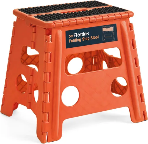 Miniatura 10 de Flottian Taburete plegable de 9 pulgadas para adultos y niños con capacidad para hasta 300 libras, taburetes plegables antideslizantes con asa