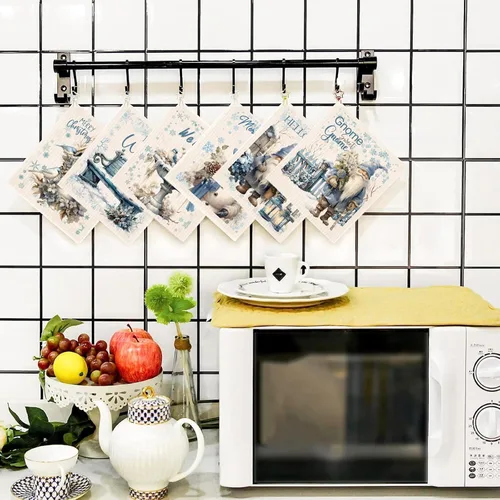 Miniatura 5 de Paños de cocina suecos reutilizables, absorbentes, toallas de mano para cocina, paños de limpieza de secado rápido, paño de esponja de celulosa Azul
