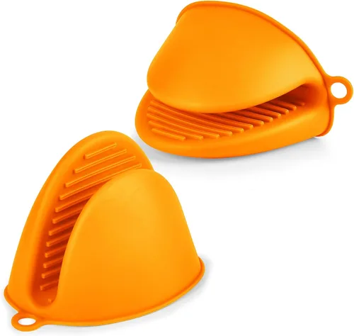 Miniatura 13 de AUAUY 2 mini guantes de horno de silicona, guantes de horno resistentes al calor de 446 ℉/446.0 °F, manoplas de cocina pequeños para horno