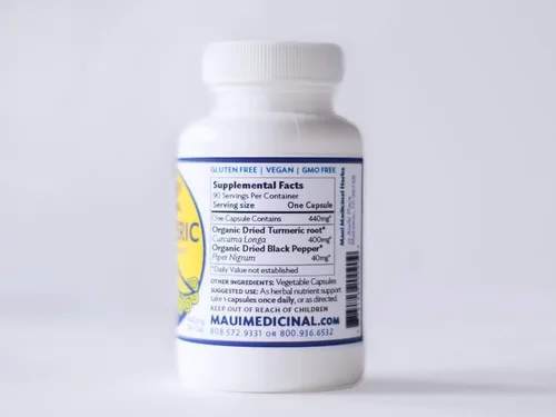 Miniatura 3 de Cúrcuma y pimienta negra 90 cápsulas vegetarianas - 440mg por cápsula