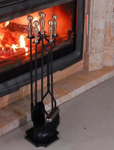 Miniatura 2 de Juego de herramientas para chimenea, 5 piezas, juego de herramientas para chimenea de hierro forjado, juego de herramientas para chimenea de alta