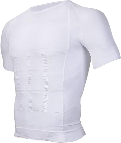 Miniatura 6 de Odoland Camisa de compresión para hombre, manga corta, moldeador de cuerpo, camiseta adelgazante, camiseta sin mangas, chaleco de barriga