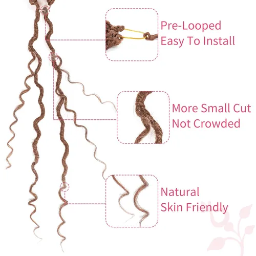 Miniatura 120 de Alicoco Goddess Locs Cabello de Ganchillo 12 Pulgadas 8 Paquetes Rastas Sintéticas de Ganchillo Para Mujeres Rastas Suaves Boho Pre-enrolladas River