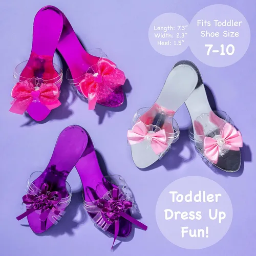 Miniatura 12 de 3 Pack Dress Up Kids Royalty Heels - Pretend Play High Heels for Kids, Princess Play Dress Shoes - Toddler Size 7-10