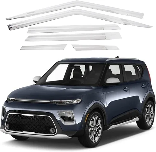 AUTOCLOVER - Juego de 6 protectores de lluvia con cinta adhesiva para Kia Soul 2020 2021 2022 2023 2024 2025 / deflectores de ventana, persianas de
