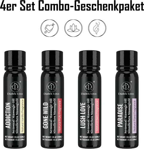 Miniatura 8 de Aceite de masaje sensual orgánico-comestible - Sin manchas y no pegajoso, aceite de coco fraccionado 1 fl oz cada uno - 4 fl oz/4 piezas