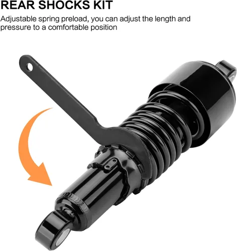 Miniatura 4 de Amortiguadores traseros para motocicleta de 10.5 pulgadas/10.512 in, kit de suspensión trasera negra, repuesto para Harley Sportster Iron XL 883