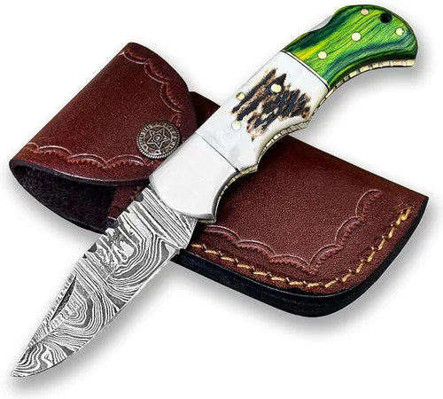 Miniatura 18 de Navaja de bolsillo plegable personalizada con grabado en acero damasquino WINTERFELL, regalo personalizado para marido, papá, novio, regalos