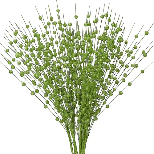 Miniatura 31 de CATTREE Plantas artificiales para decoración de Navidad, hierba de plástico dorado, hojas falsas, arbustos de simulación para interiores y Hojas