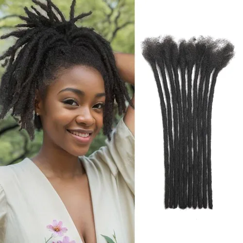 Miniatura 42 de Extensiones de Rastas de Cabello Humano 0.4cm de Grosor 4 Pulgadas 20 Hebras 100% Cabello Humano Real para Hombres/Mujeres/Niños Completamente