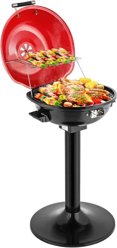 Miniatura 11 de ROVSUN Parrilla eléctrica de mesa de 1600 W con control de temperatura, parrilla de acero inoxidable 304 negra con diseño de doble capa, portátil