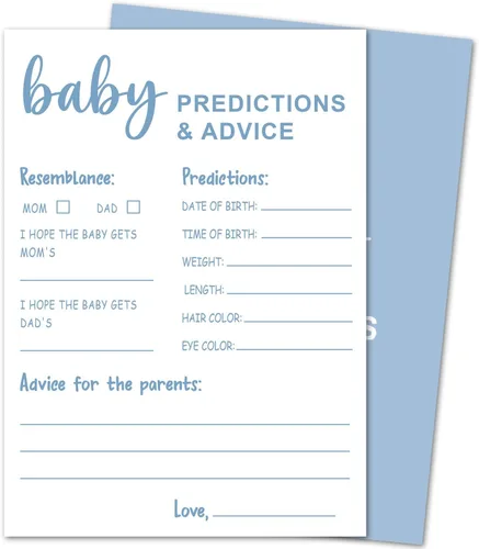 Miniatura 14 de Juegos de baby shower para niño o niña, consejos de baby shower y tarjetas de deseos para padres futuros, juegos de revelación de género, 30