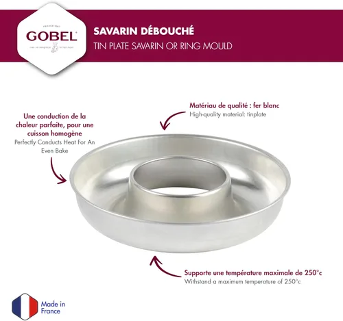 Miniatura 2 de Gobel Molde antiadherente Deep Savarin, 9.75 pulgadas, fabricado en Francia