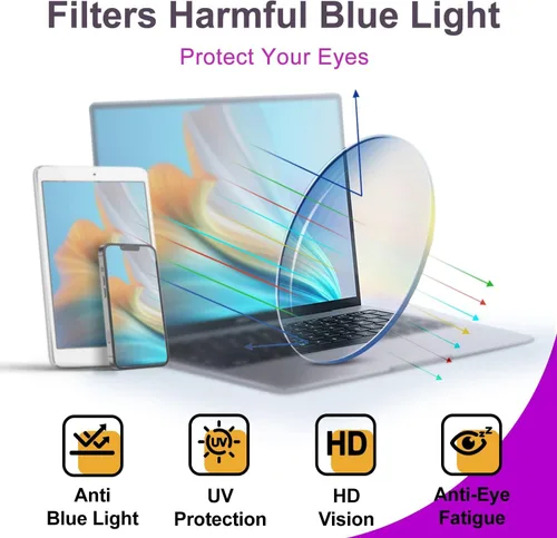Miniatura 6 de VISOONE Gafas de luz azul de bloqueo con montura cuadrada extragrande de moda para computadora para mujeres y hombres BENNETT Azul Nilo
