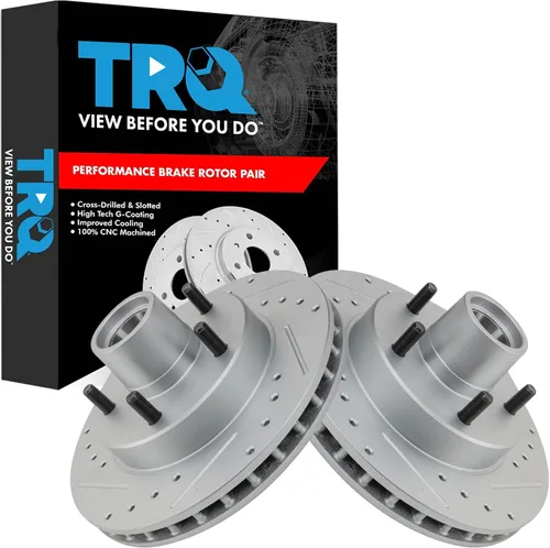 Miniatura 369 de TRQ Juego de rotores de freno de rendimiento trasero con revestimiento G premium compatible con Mazda 6 2014-2021