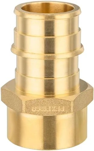 Miniatura 8 de Paquete de 2 accesorios de latón EFIELD Pex A de expansión de flujo completo de 1 pulgada x 1 pulgada, adaptador NPT hembra F1960 solo para tubería