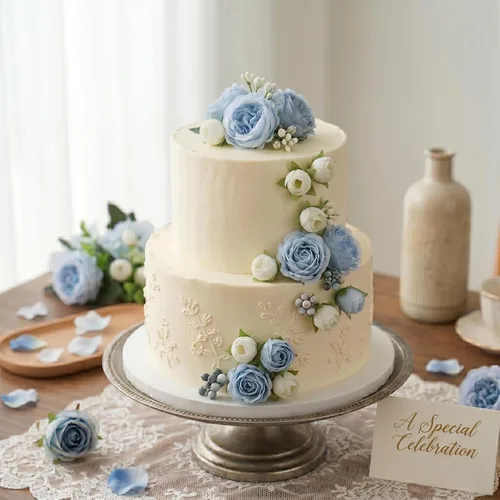Miniatura 5 de 2 racimos de peonías artificiales, peonías pequeñas de seda azul, arreglos florales de hortensias falsas, centro de mesa, flores sintéticas