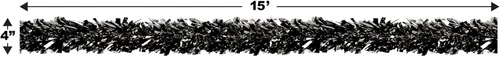 Miniatura 2 de Beistle Guirnalda de festón de plástico metálico negro brillante para Nochevieja, Navidad, cumpleaños, graduación, fiesta, suministros y flotadores