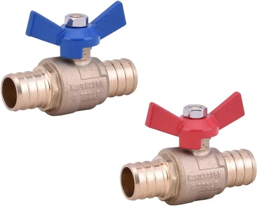 Miniatura 8 de Cierre de agua de puerto completo, válvula de bola de latón PEX de 1/2 pulgada, mango de 1/4 de giro, válvula de agua PEX con certificado
