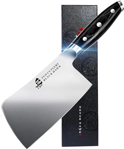 TUO - Cuchillo de cortar de 6 pulgadas para cortar carne - Cuchillo carnicero resistente, de acero alemán de alto carbono - Mango de madera de Pakka