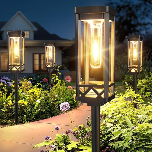 KOOPER Taller Solar Pathway Lights Outdoor, 2 Pack Upgraded Brighter Solar Garden Lights Solar Powered, Up To 15 Hours Outdoor Solar Lights for Yard