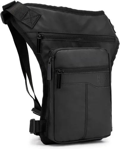 Riñonera para muslos al aire libre para hombres y mujeres, riñonera para montar en motocicleta, bandolera para montar al hombro, senderismo, 01-Negro