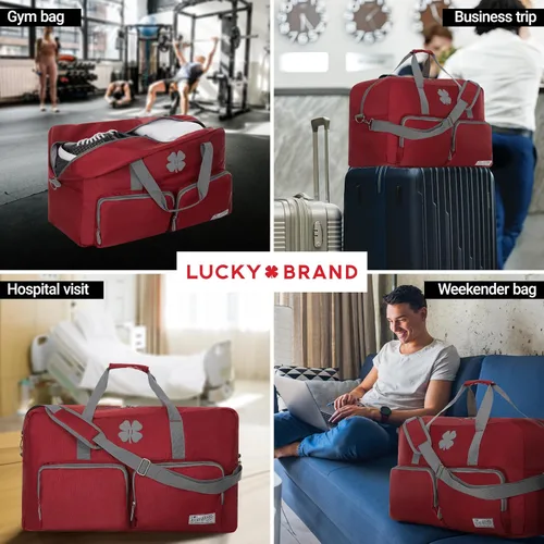 Miniatura 2 de Lucky Travel - Bolsa de lona de 65 L, bolsa de gimnasio y bolsa de lona para hombres, bolsa plegable para mujeres y hombres con correa de hombro