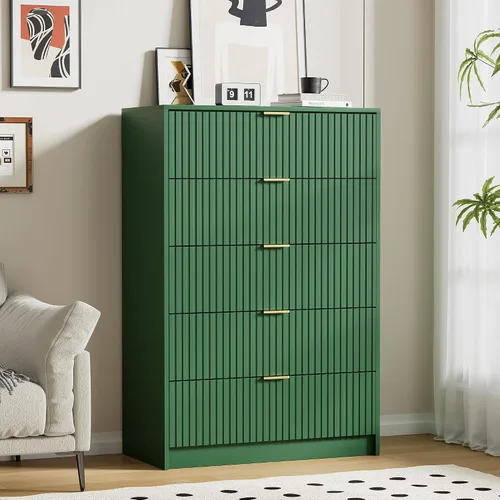 Miniatura 13 de Furniway Cómoda Beige para Dormitorio, Cómoda Moderna con 6 Cajones y Deslizadores Suaves, Cómoda Ancha con Manijas Doradas para Dormitorio, Sala