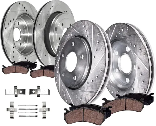 Miniatura 37 de Detroit Axle - Pastillas de freno para Nissan Quest 2004-2017, X-Trail 2005-2006, pastillas de freno de cerámica delanteras y traseras con repuesto