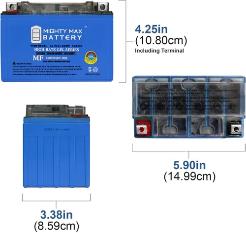Miniatura 2 de Mighty Max Battery YTX9-BS - Batería de repuesto para Kawasaki Versys-X 300 ABS 17-19