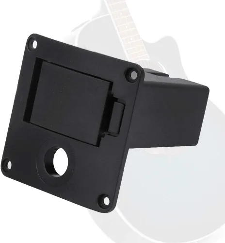 Miniatura 4 de Caja de batería para pastilla de guitarra, funda de batería de 9 V para guitarra y bajo, caja de compartimento de batería (botón cuadrado a presión)