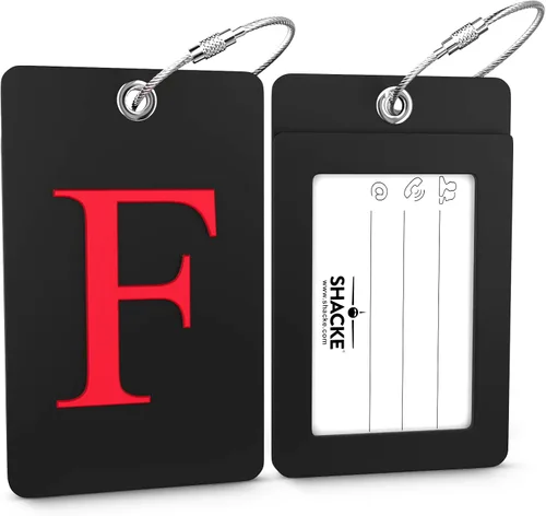 Miniatura 135 de Etiqueta de equipaje con inicial, totalmente flexible, con aro de acero inoxidable, letra G