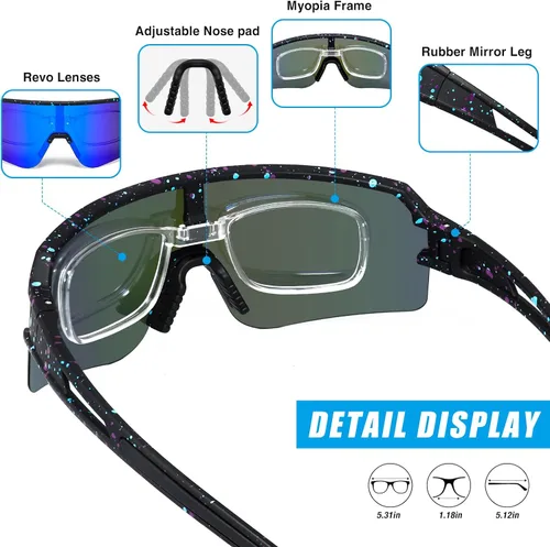 Miniatura 4 de Gafas de sol polarizadas de béisbol para hombres y mujeres, gafas de sol deportivas UV400, softbol, correr, ciclismo, MTB