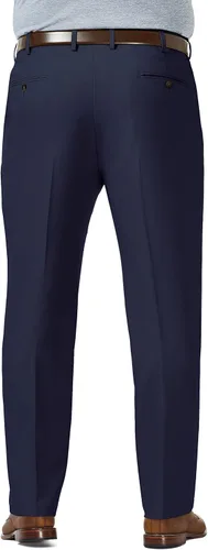 Miniatura 3 de Haggar Pantalón para hombre de gama alta, ajuste clásico, parte delantera plana, oculto, cómodo, con pretina, tallas regulares y grandes y altas