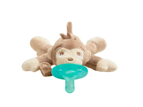 Philips AVENT Soothie Snuggle Soporte de Chupete con Chupete Desmontable, 0m+, Mono, SCF347/02 Animal Mono
