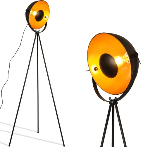 Miniatura 7 de COSYLUX Lámpara de pie con trípode industrial para sala de estar, moderna lámpara de pie alta satélite para dormitorios, oro negro (sin bombillas)