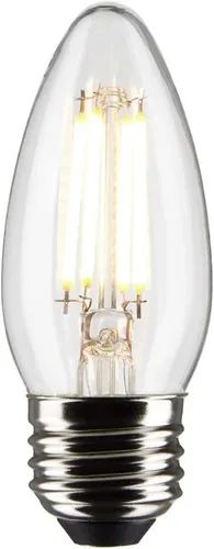 Miniatura 2 de Satco S21284 B11 - Bombilla LED de filamento para vela, acabado transparente, 4 W, 120 V, 2700 K, blanco cálido, 350 lúmenes, base media E26