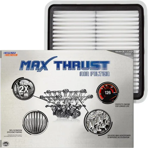 Miniatura 30 de Filtro de aire de motor Spearhead MPG Defense Max Thrust para vehículos de todo kilometraje, se adapta como el OEM, restaura MPG y aceleración