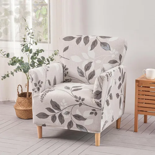 Miniatura 55 de LiveGo - Funda elástica para sillón de mediados de siglo moderno de 1 pieza, fundas de acento de jacquard para silla con brazos, fundas impermeables
