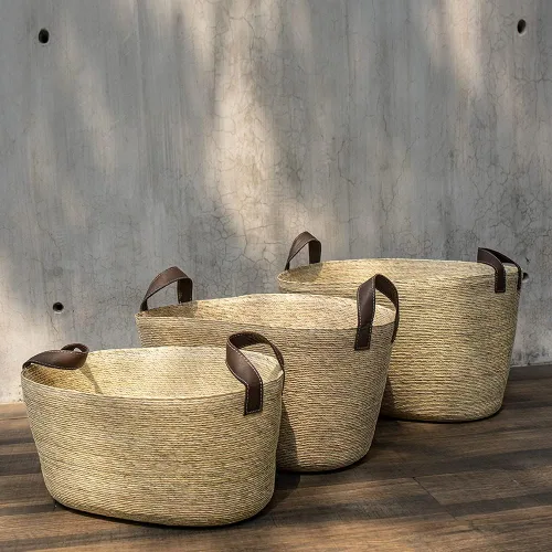 Miniatura 3 de GOMERO - Canasta de palma hecha a mano, ecológica, fabricada con materiales biodegradables, perfecta para usar como decoración, como cesta