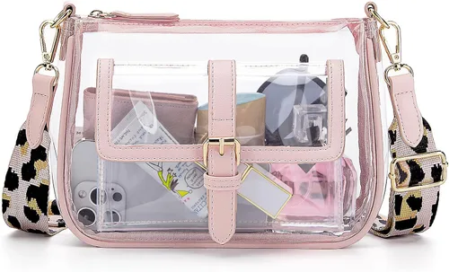 Cartera de hombro transparente con correa de guitarra de Missnine, bolsa cruzada aprobada para estadio, bolsa de concierto para mujer de PVC