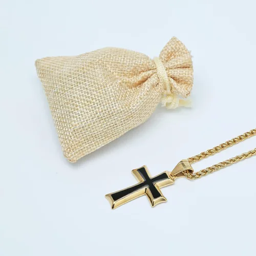 Miniatura 6 de HZMAN collar con colgante de cruz en acero inoxidable para hombres con cadena